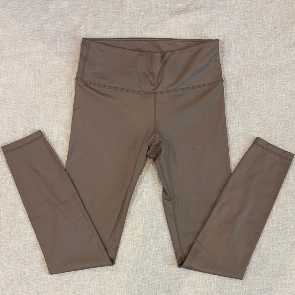 Athleta Gold Shimmery Leggings, Size Small Tall, EUC